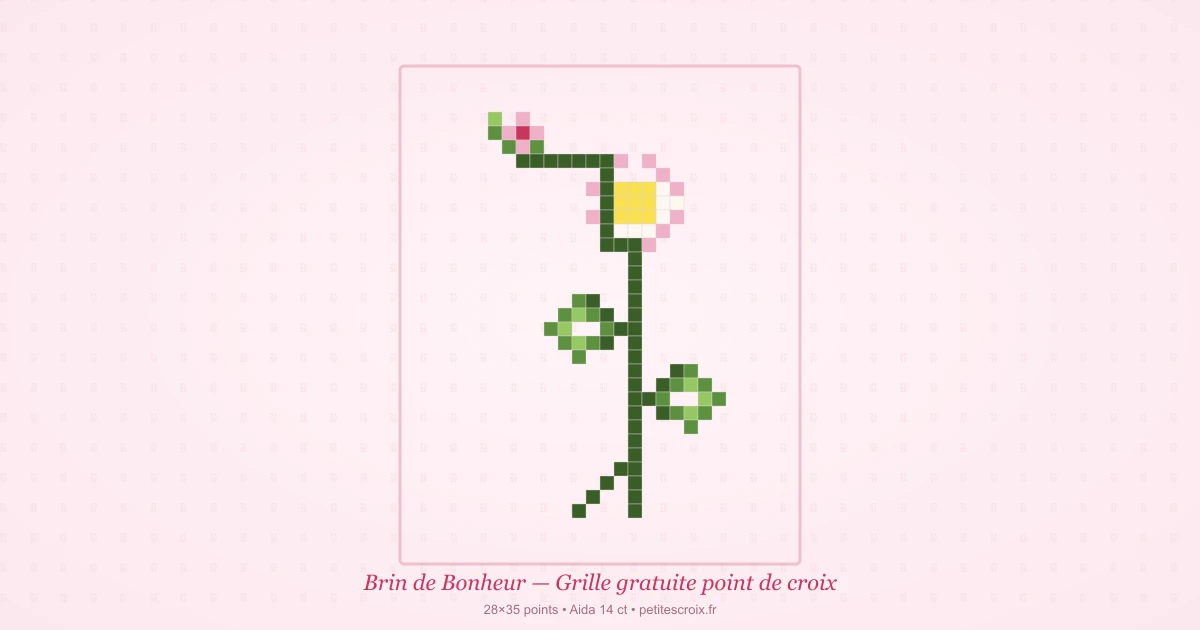 Brin de Bonheur — Grille point de croix gratuite à télécharger